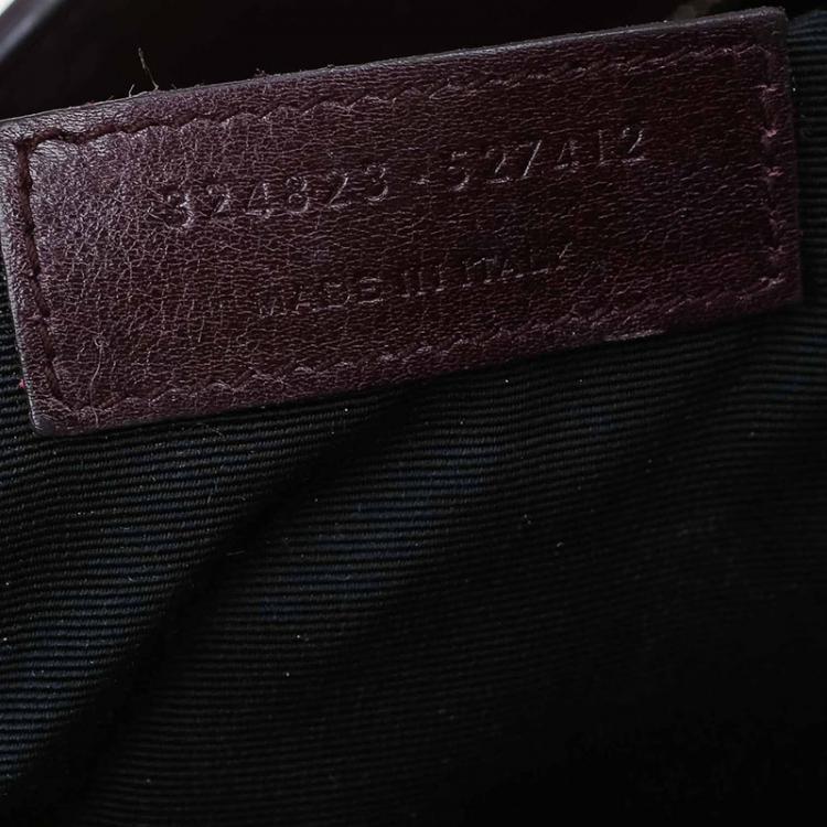 Pre Owned Saint Laurent Paris Burgundy Leather Small Classic Sac De Jour Tote