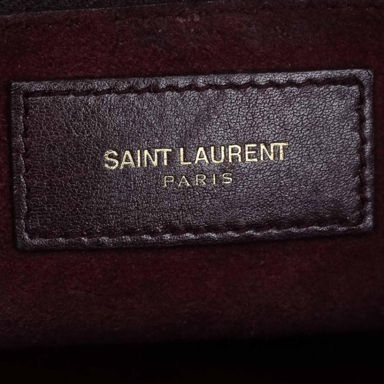 Pre Owned Saint Laurent Paris Burgundy Leather Small Classic Sac De Jour Tote