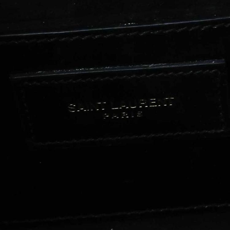 Pre Owned Saint Laurent Paris Black Leather Medium Tassel Crossbody Bag