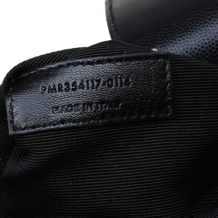 Pre Owned Saint Laurent Paris Black Matelasse Leather Cassandre Shopper Tote