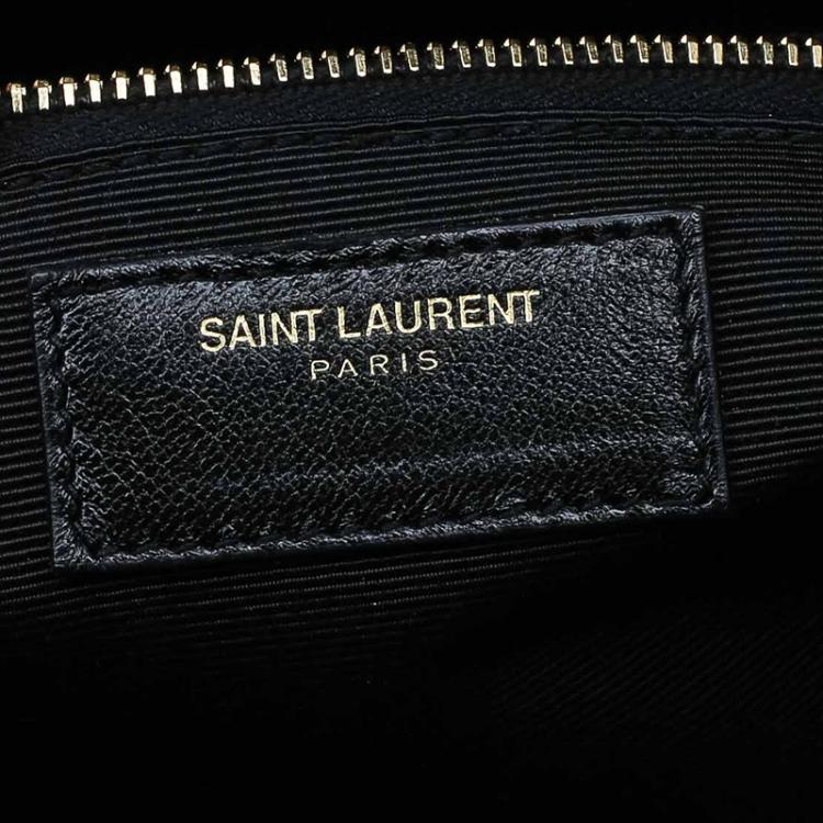 Pre Owned Saint Laurent Paris Black Matelasse Leather Cassandre Shopper Tote