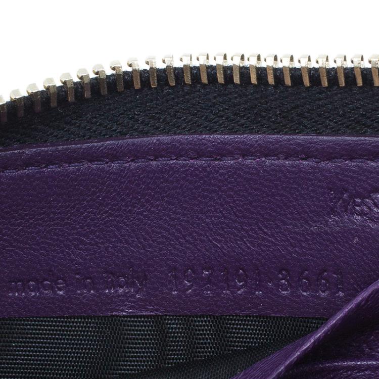 Pre Owned Saint Laurent Paris Black Y-Mail Patent Zip Wallet 