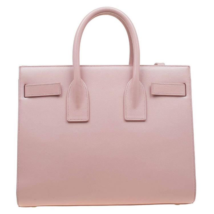 Pre Owned Saint Laurent Paris Blash Pink Leather Small Classic Sac De Jour Tote
