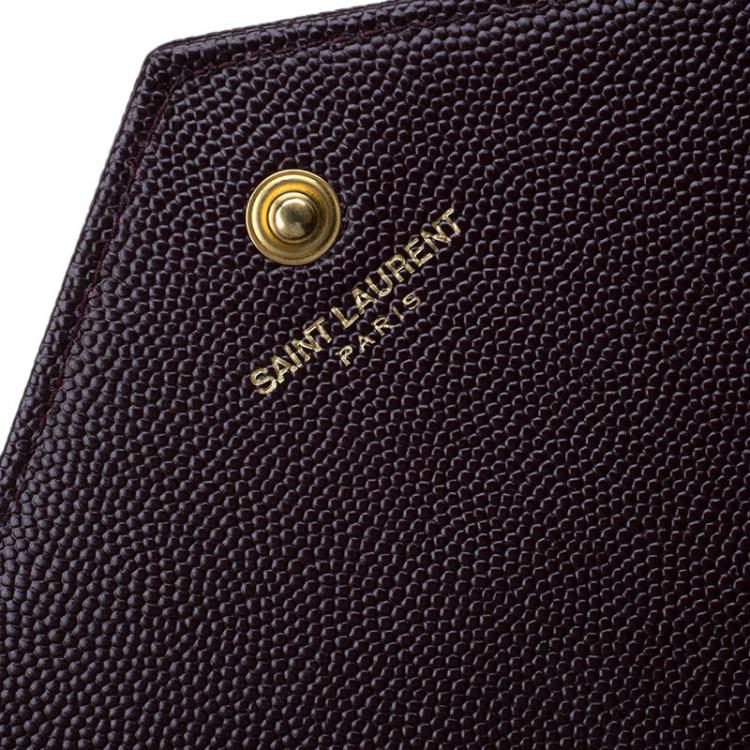 Pre Owned Saint Laurent Paris Burgundy Matelasse Leather Shoulder Bag