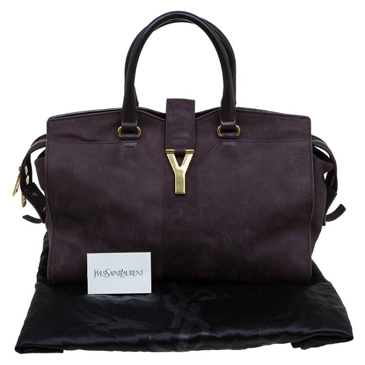 Pre Owned Saint Laurent Paris Dark Brown Leather Medium Cabas Chyc Satchel