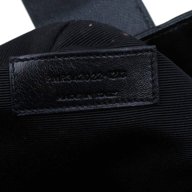 Pre Owned Saint Laurent Paris Black Matelasse Leather Cassandre Shopper Tote