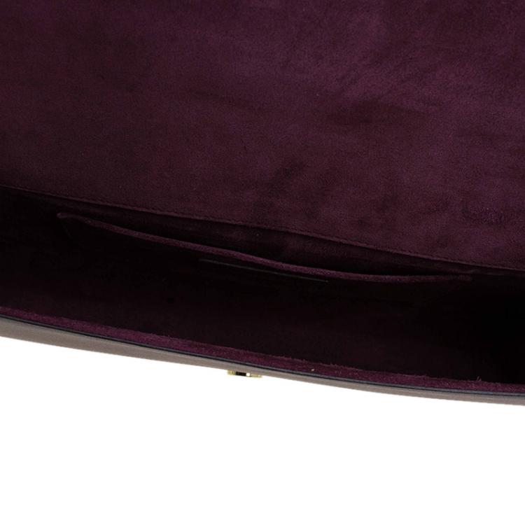 Pre Owned Saint Laurent Paris Burgundy Leather Large Chyc Clutch