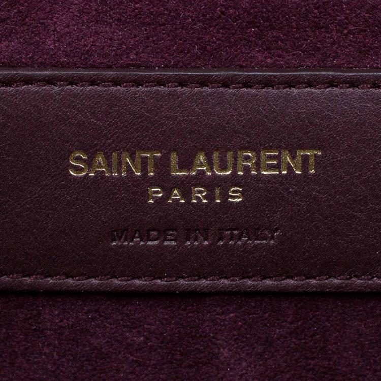 Pre Owned Saint Laurent Paris Burgundy Leather Large Chyc Clutch