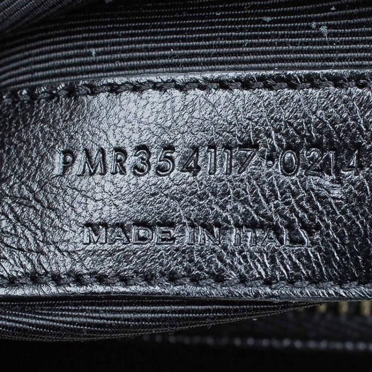 Pre Owned Saint Laurent Paris Black Matelasse Leather Cassandre Shopper Tote