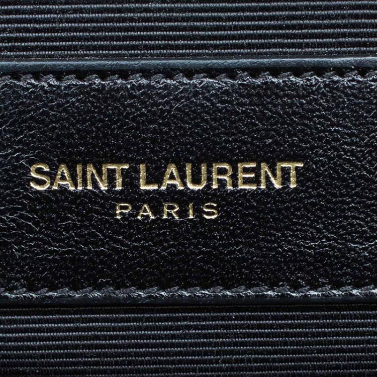 Pre Owned Saint Laurent Paris Black Matelasse Leather Cassandre Shopper Tote