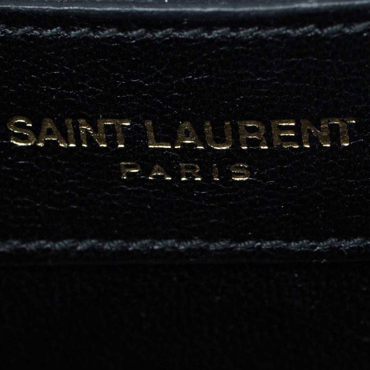 Pre Owned Saint Laurent Paris Black Patent Leather Small Tassel Crossbody Bag