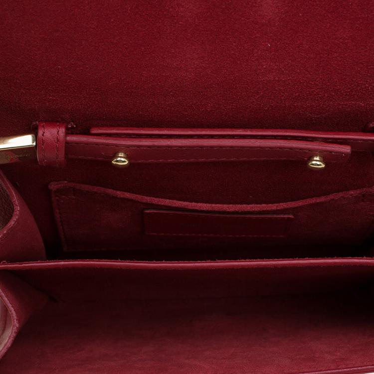 Pre Owned Saint Laurent Red Leather Mini ChYc Crossbody Bag