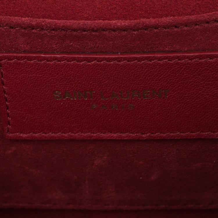 Pre Owned Saint Laurent Red Leather Mini ChYc Crossbody Bag