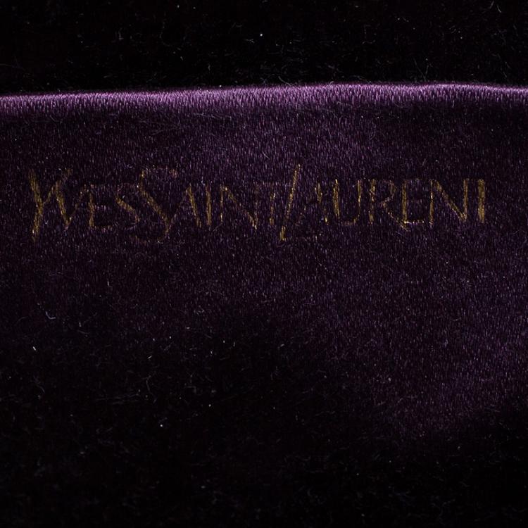 Pre Owned Saint Laurent Paris Purple Leather Large Chyc Clutch