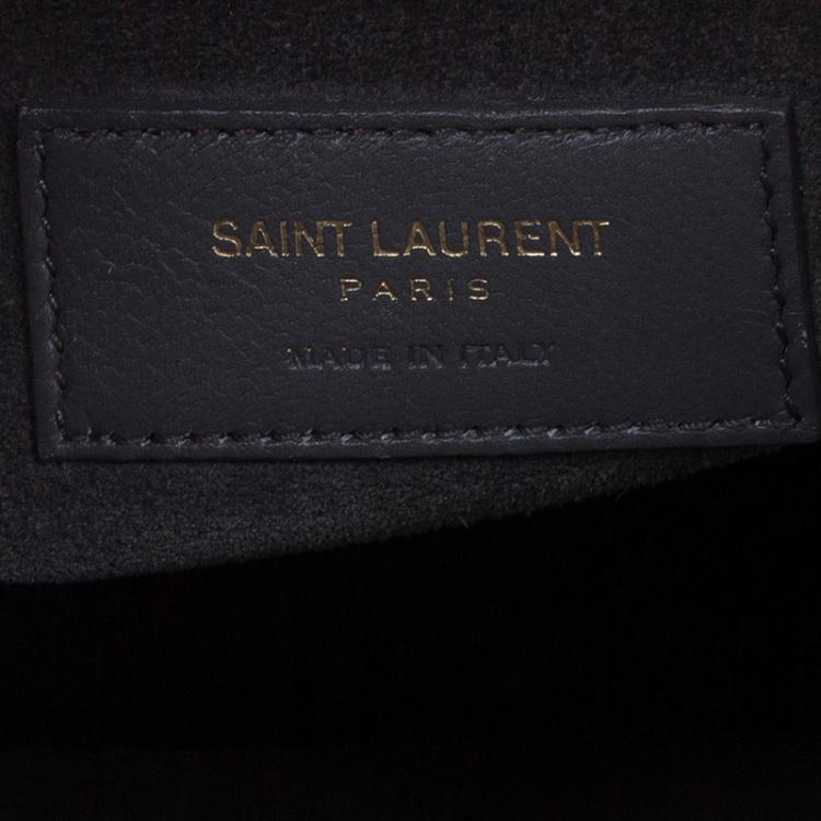 Pre Owned Saint Laurent Paris Grey Croc Embossed Leather Small Classic Sac De Jour Tote