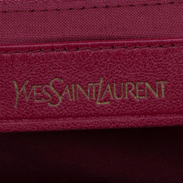 Pre Owned Saint Laurent Paris Red Leather Medium Cabas Chyc Satchel