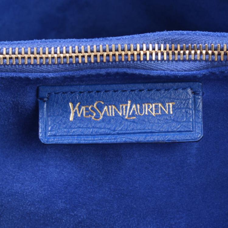 Pre Owned Saint Laurent Paris Houndstooth Wool/Leather Large Muse Two Top Handle Bag