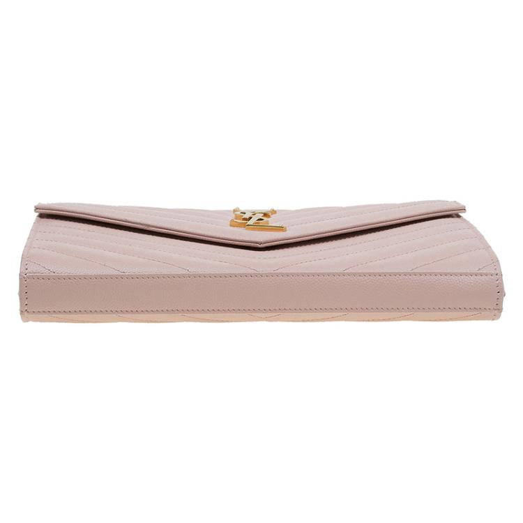 Pre Owned Saint Laurent Paris Pink Matelasse Leather Shoulder Bag