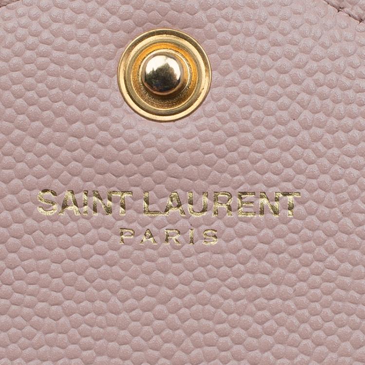 Pre Owned Saint Laurent Paris Pink Matelasse Leather Shoulder Bag