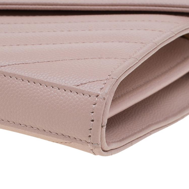 Pre Owned Saint Laurent Paris Pink Matelasse Leather Shoulder Bag