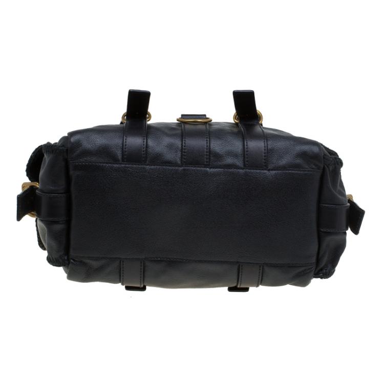 Pre Owned Saint Laurent Paris Black Leather Satchel