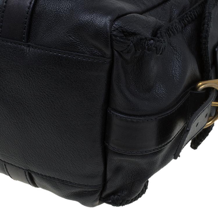 Pre Owned Saint Laurent Paris Black Leather Satchel