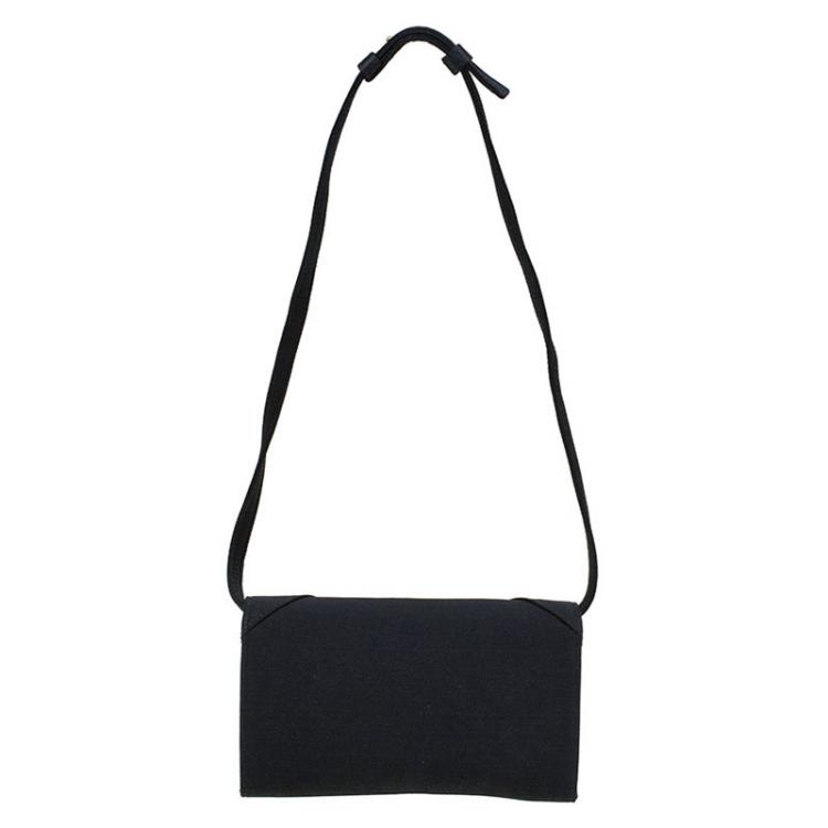 Pre Owned Saint Laurent Paris Black Satin Muse Travel Clutch