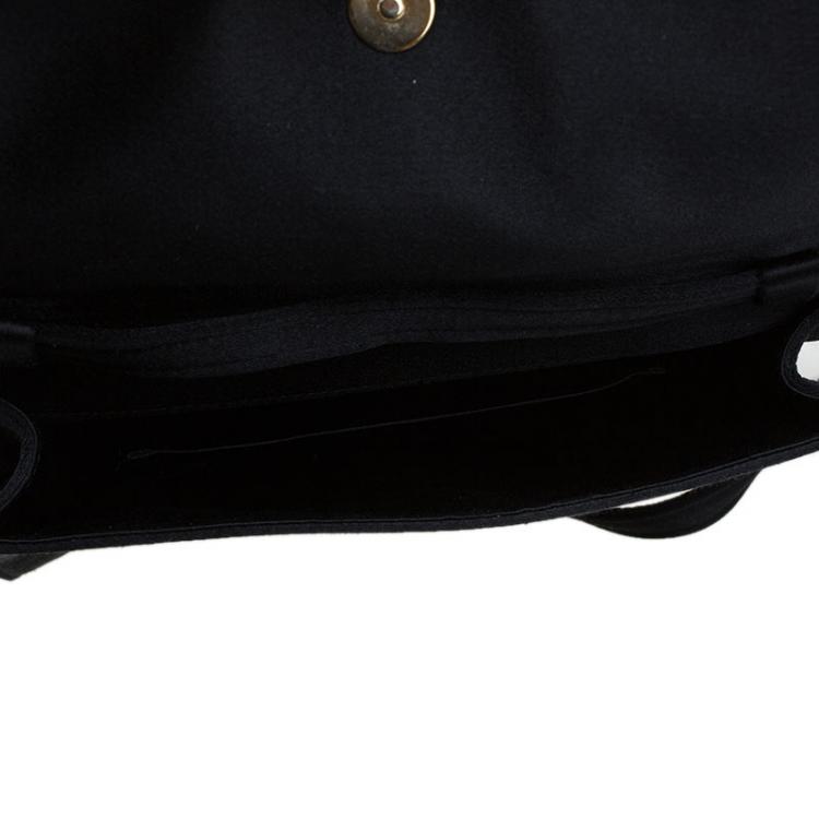 Pre Owned Saint Laurent Paris Black Satin Muse Travel Clutch