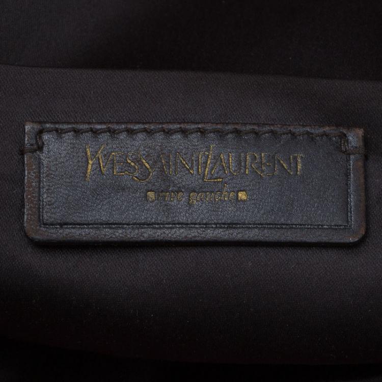 Pre Owned Saint Laurent Paris Purple Croc Embossed Leather Small Downtown Tote