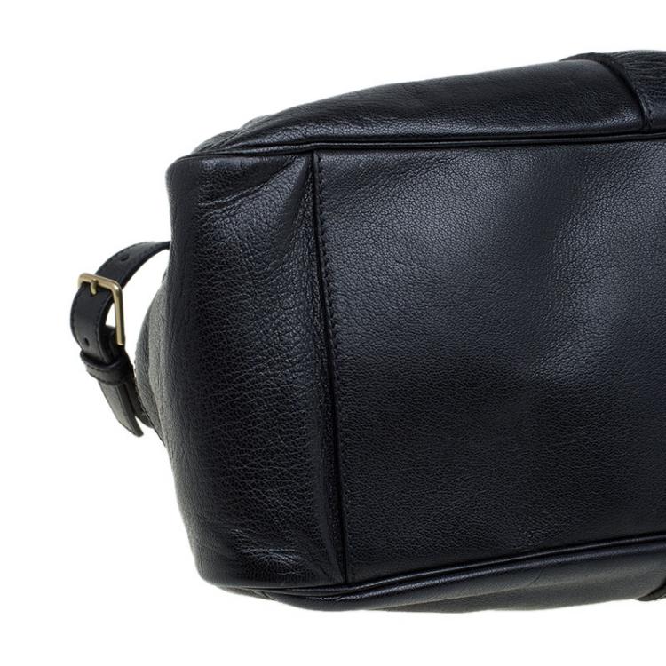 Pre Owned Saint Laurent Paris Black Leather Y Tote