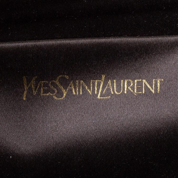 Pre Owned Saint Laurent Paris Bronze Patent Leather Belle De Jour Flap Clutch