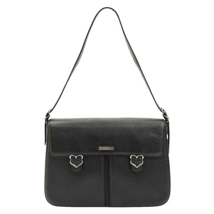 Pre Owned Saint Laurent Paris Black Pebbled Leather Shoulder Bag
