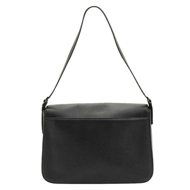 Pre Owned Saint Laurent Paris Black Pebbled Leather Shoulder Bag