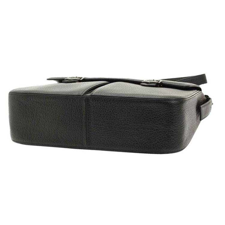 Pre Owned Saint Laurent Paris Black Pebbled Leather Shoulder Bag