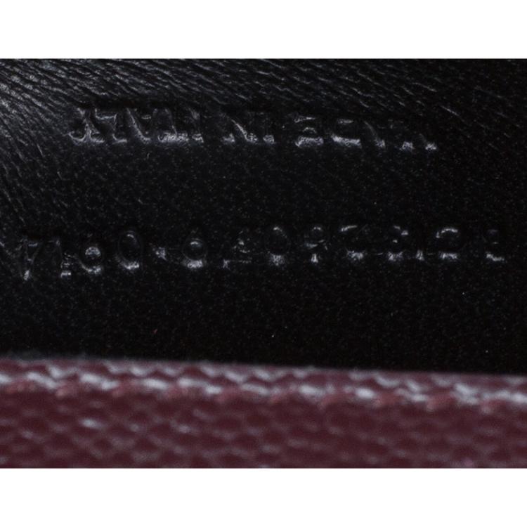 Pre Owned Saint Laurent Paris Burgundy Grained Leather Logo Clutch