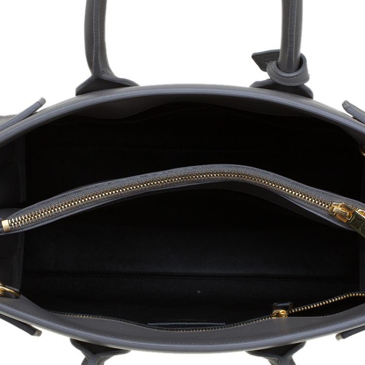 Pre Owned Saint Laurent Paris Grey Leather Small Sac De Jour Tote