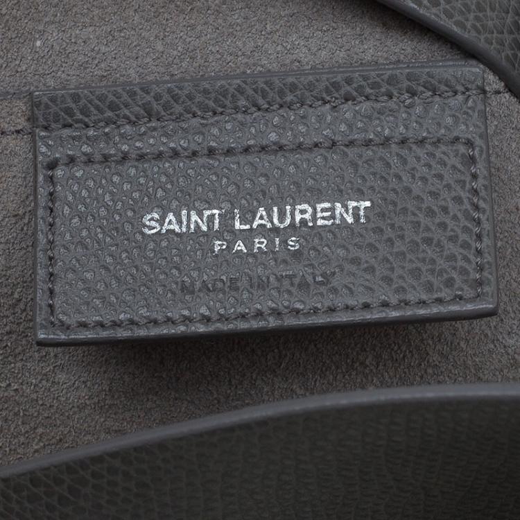 Pre Owned Saint Laurent Paris Grey Leather Shopper Tote