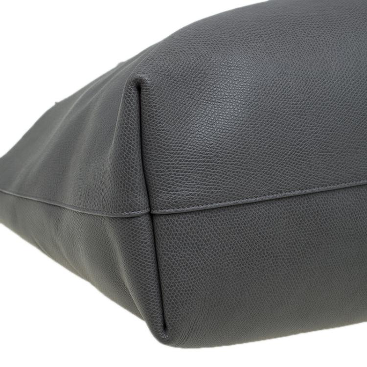 Pre Owned Saint Laurent Paris Grey Leather Shopper Tote
