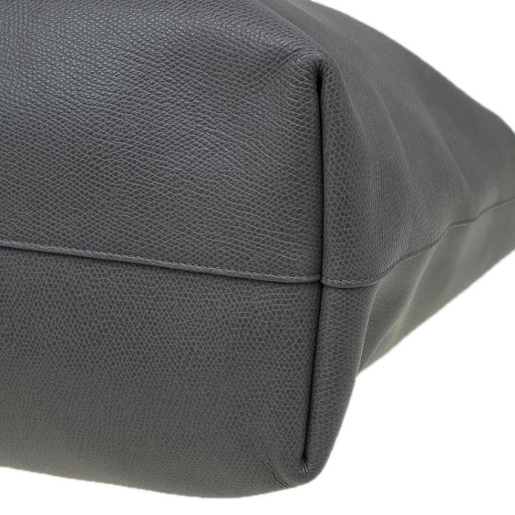 Pre Owned Saint Laurent Paris Grey Leather Shopper Tote