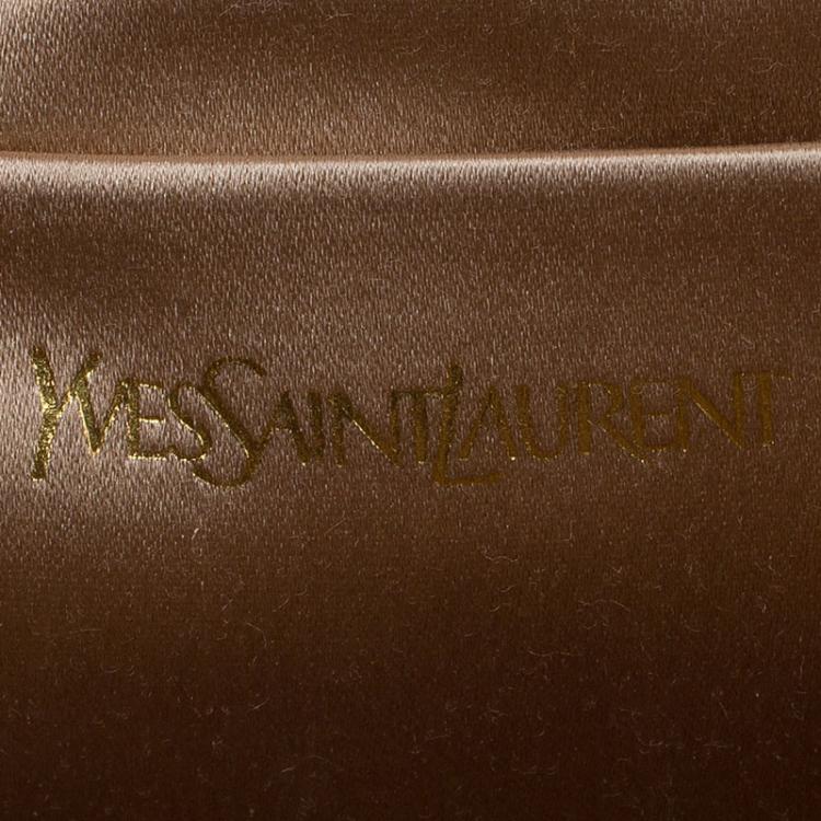 Pre Owned Saint Laurent Paris Beige Leather Large Chyc Clutch