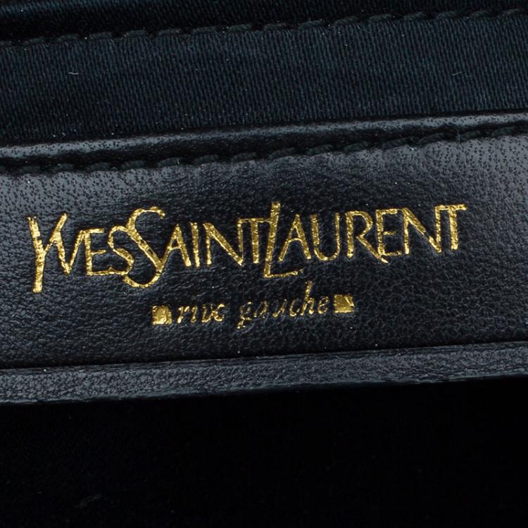 Pre Owned Saint Laurent Paris Pine Green Leather Medium Muse Tote