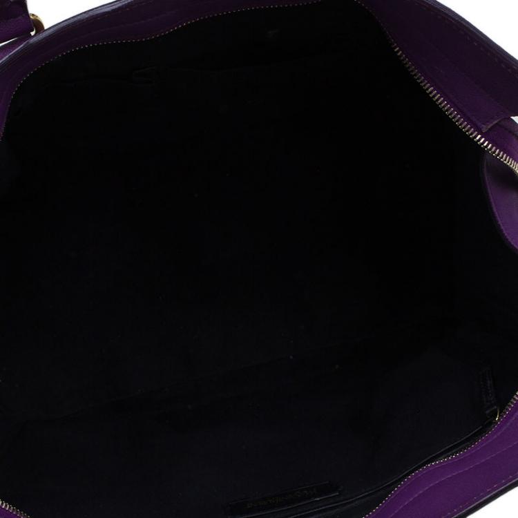 Pre Owned Saint Laurent Paris Purple Leather Medium Cabas Chyc Satchel
