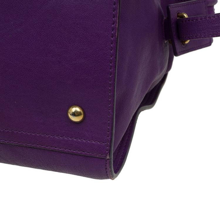Pre Owned Saint Laurent Paris Purple Leather Medium Cabas Chyc Satchel