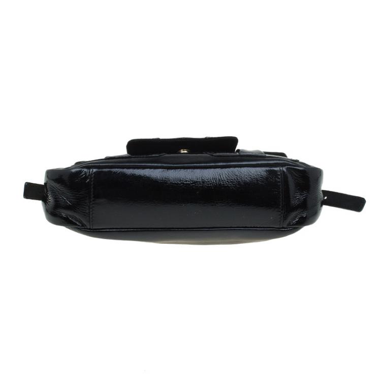 Pre Owned Saint Laurent Paris Black Patent Leather Small Parisienne Shoulder Bag