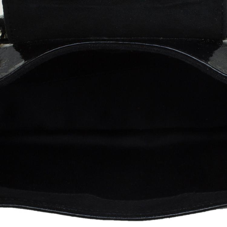 Pre Owned Saint Laurent Paris Black Patent Leather Small Parisienne Shoulder Bag