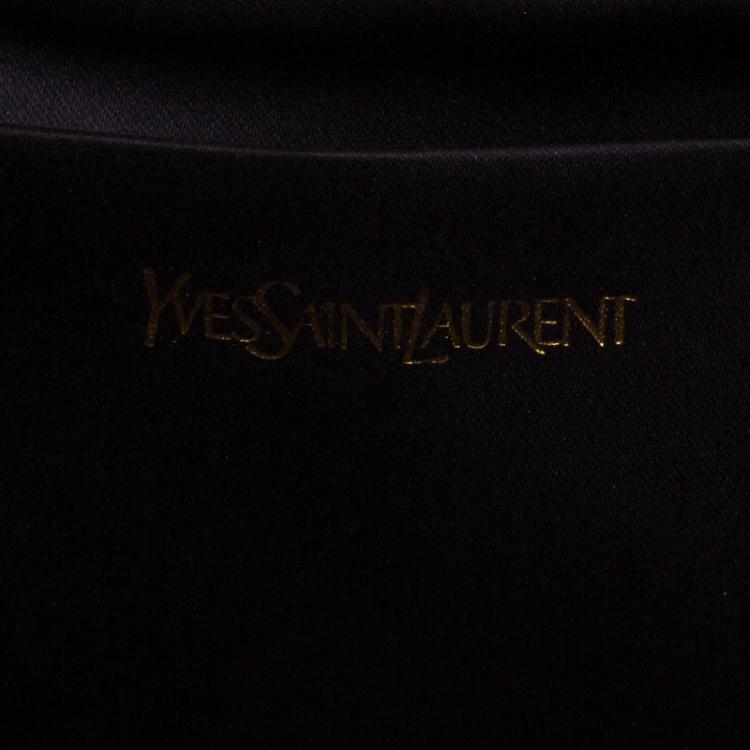 Pre Owned Saint Laurent Paris Gold Leather Belle De Jour Clutch
