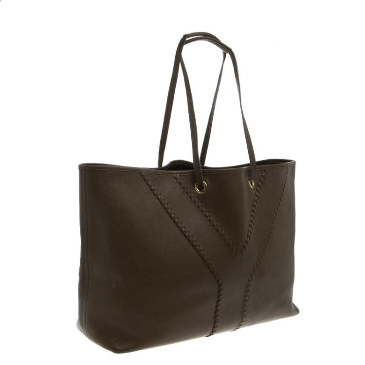 Pre Owned Saint Laurent Paris Brown Leather Reversible Neo Double Tote