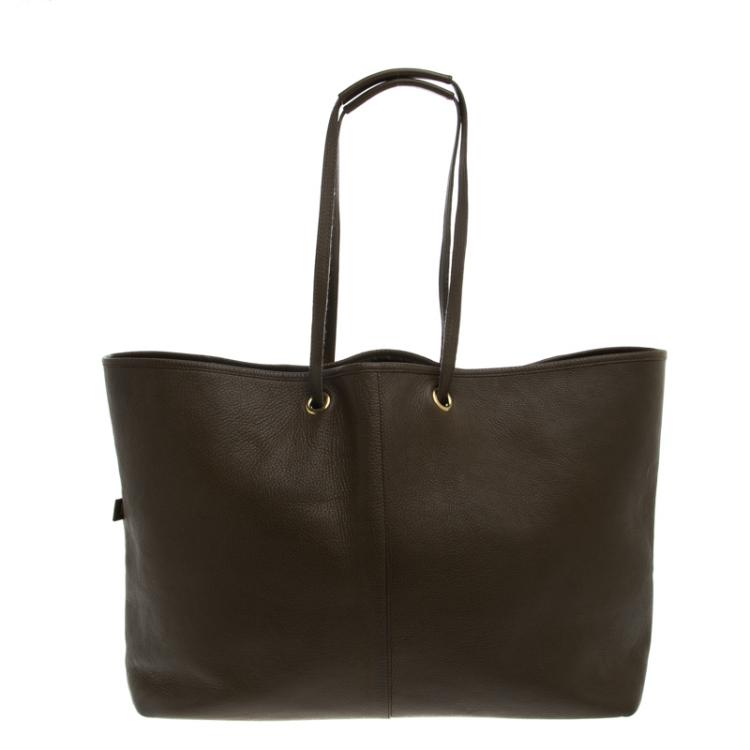 Pre Owned Saint Laurent Paris Brown Leather Reversible Neo Double Tote