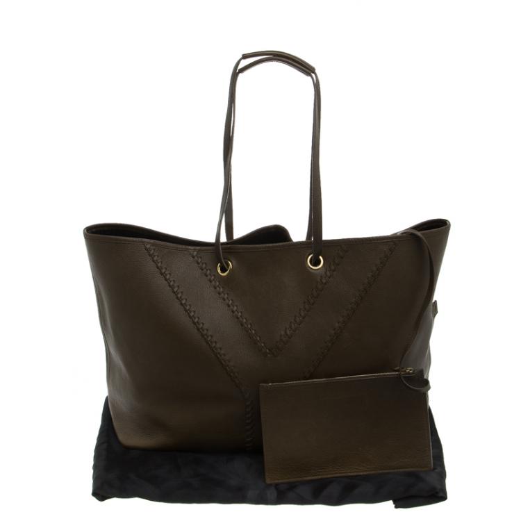 Pre Owned Saint Laurent Paris Brown Leather Reversible Neo Double Tote