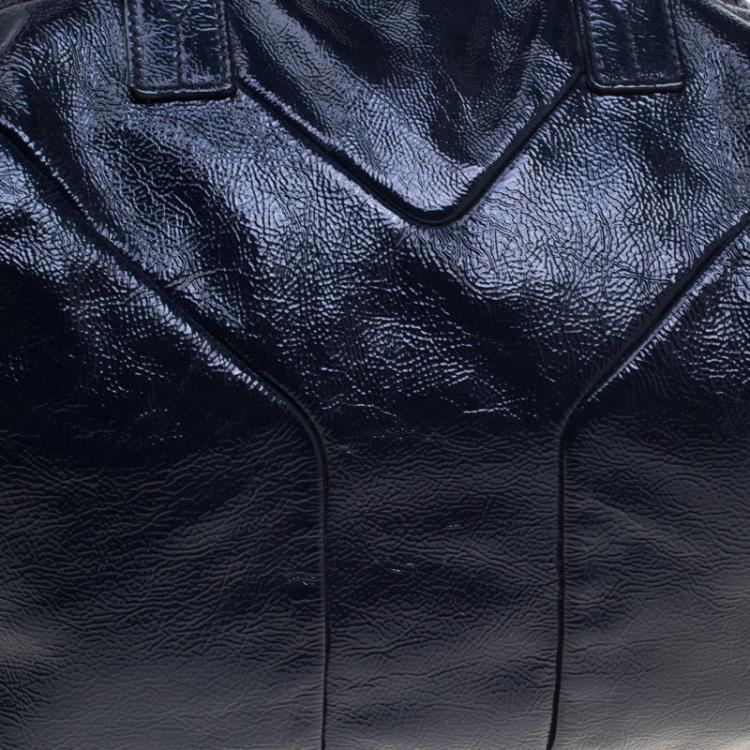 Pre Owned Saint Laurent Paris Black Patent Leather Medium Easy Y Bag